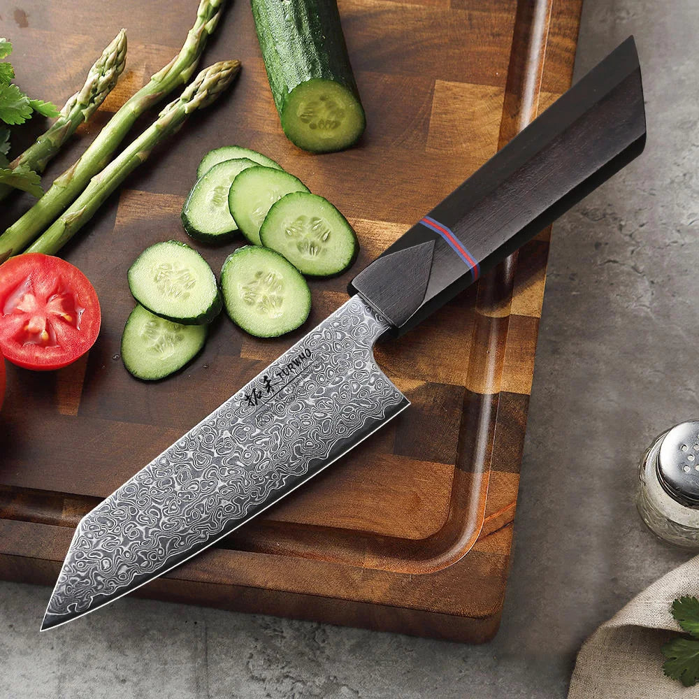Kiritsuke Utility Knife 125mm – VG10 Damascus Steel, Compact Japanese Design