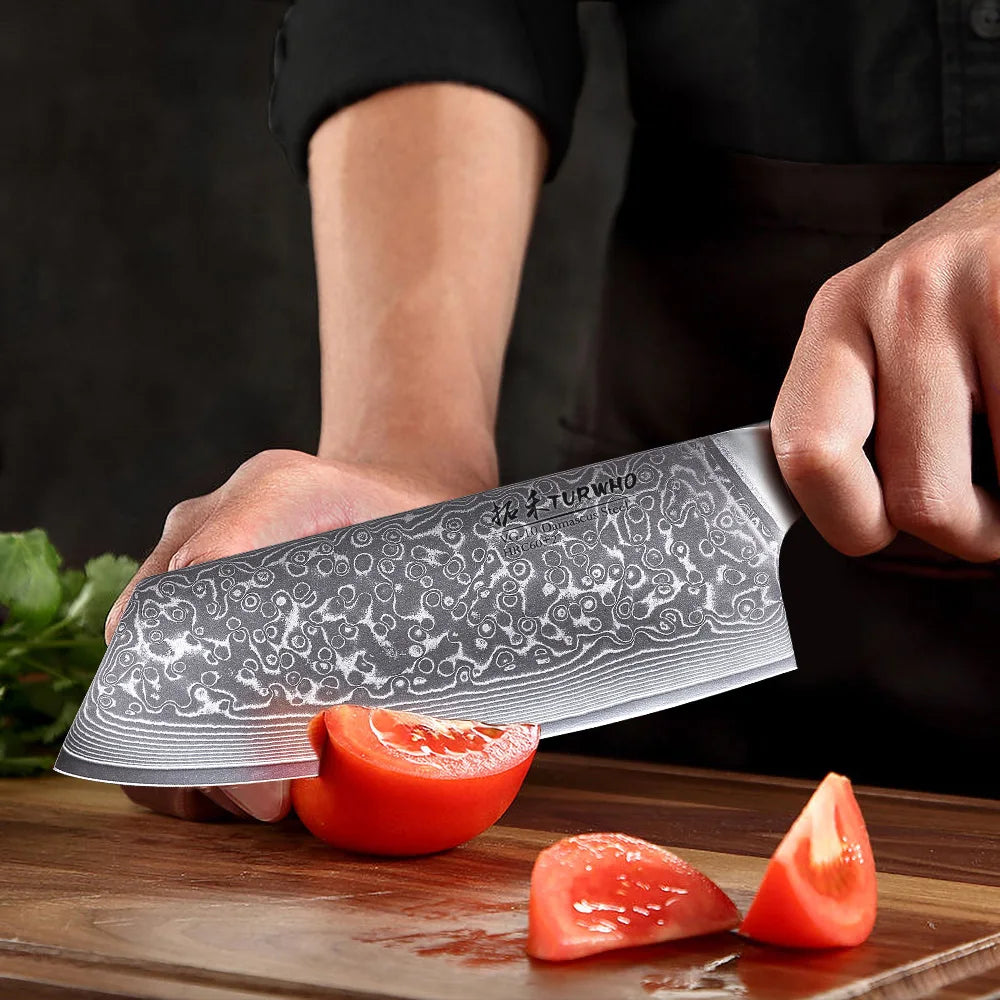 Chinese Cleaver 190mm – Damascus Steel, Meat & Vegetable Chopper