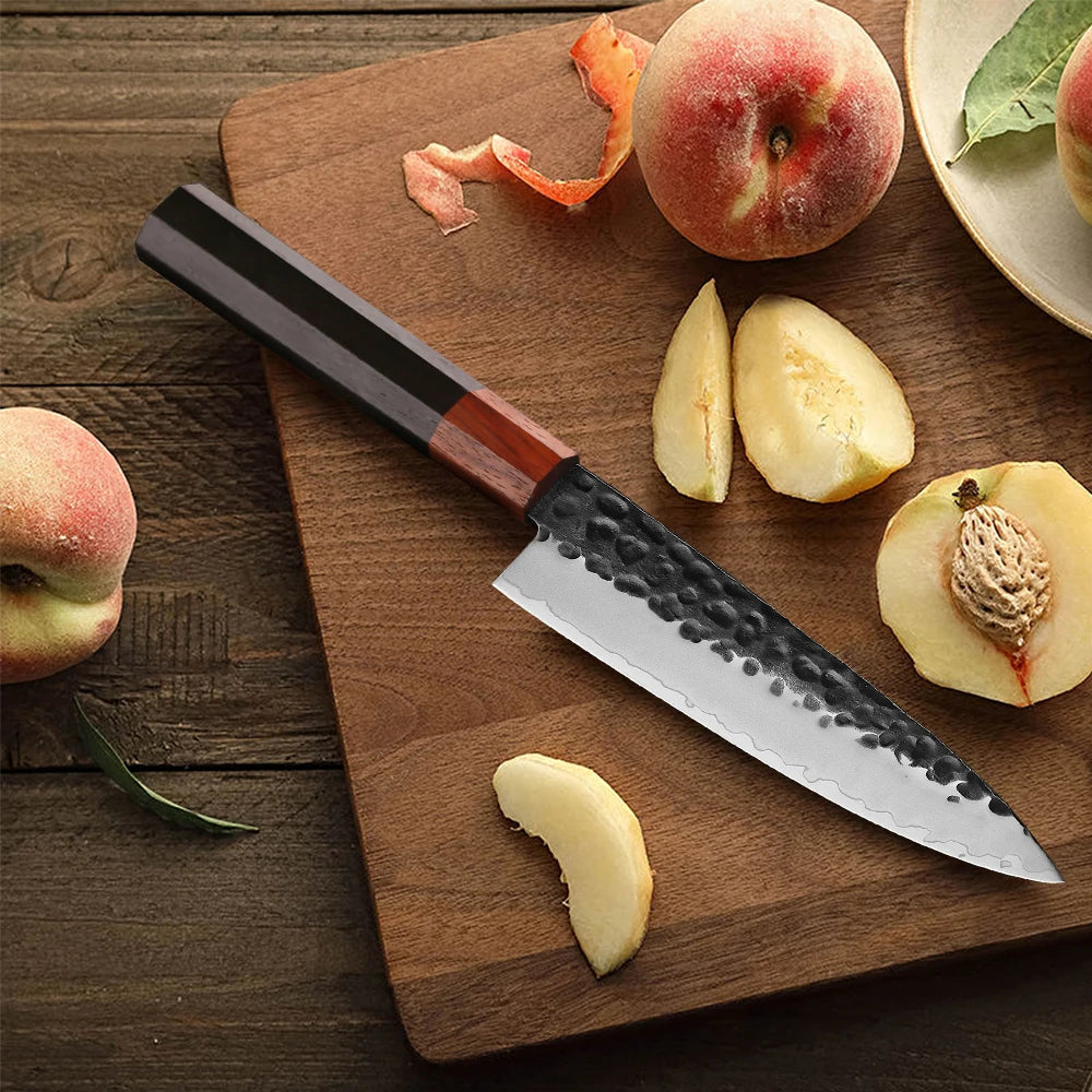 Utility Knife 140mm – Hand-Forged 3-Layer Composite Steel, Paring & Prep Knife