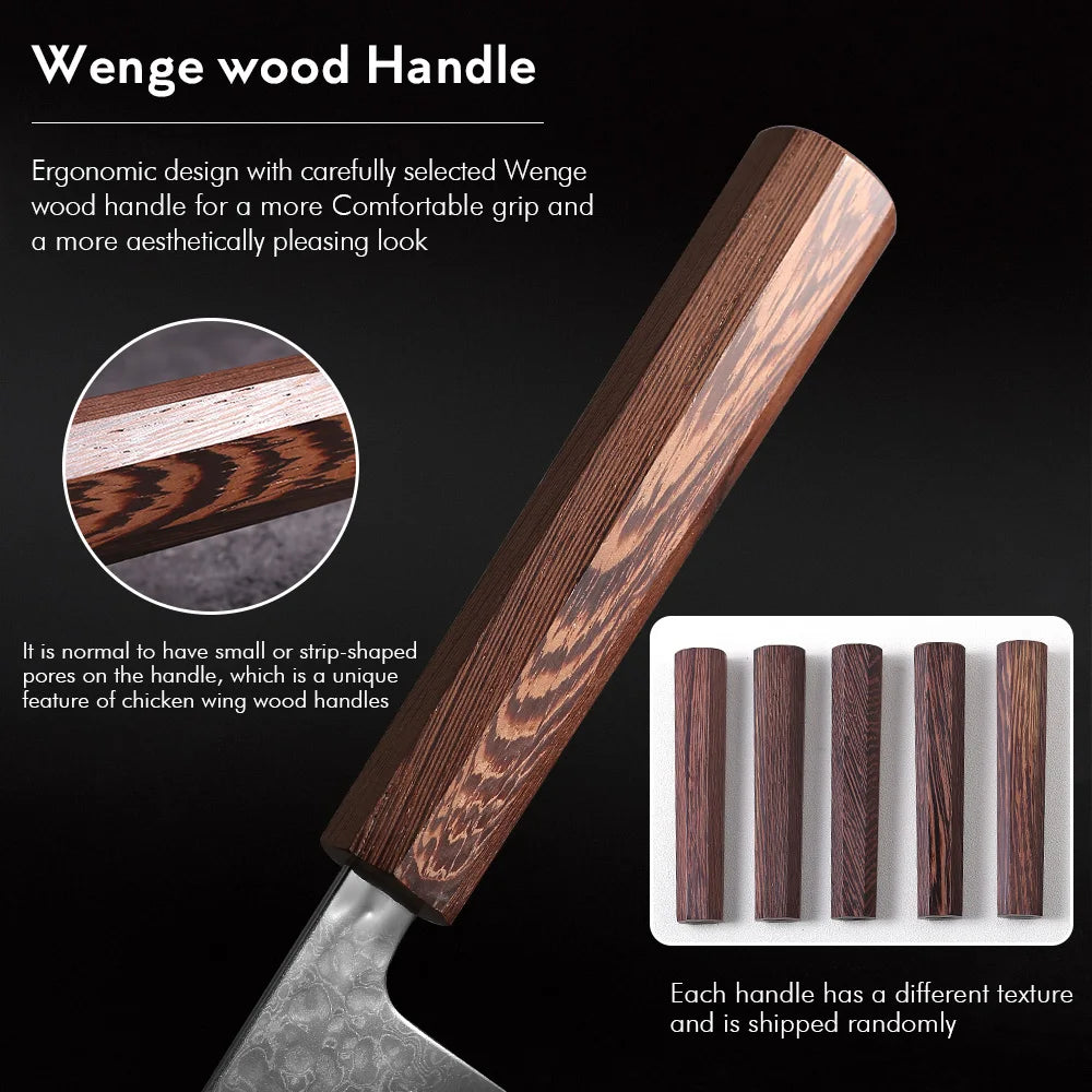 Bunka Knife 210mm – Hand-Forged Japanese Damascus Steel, Precision Slicer & Prep Knife