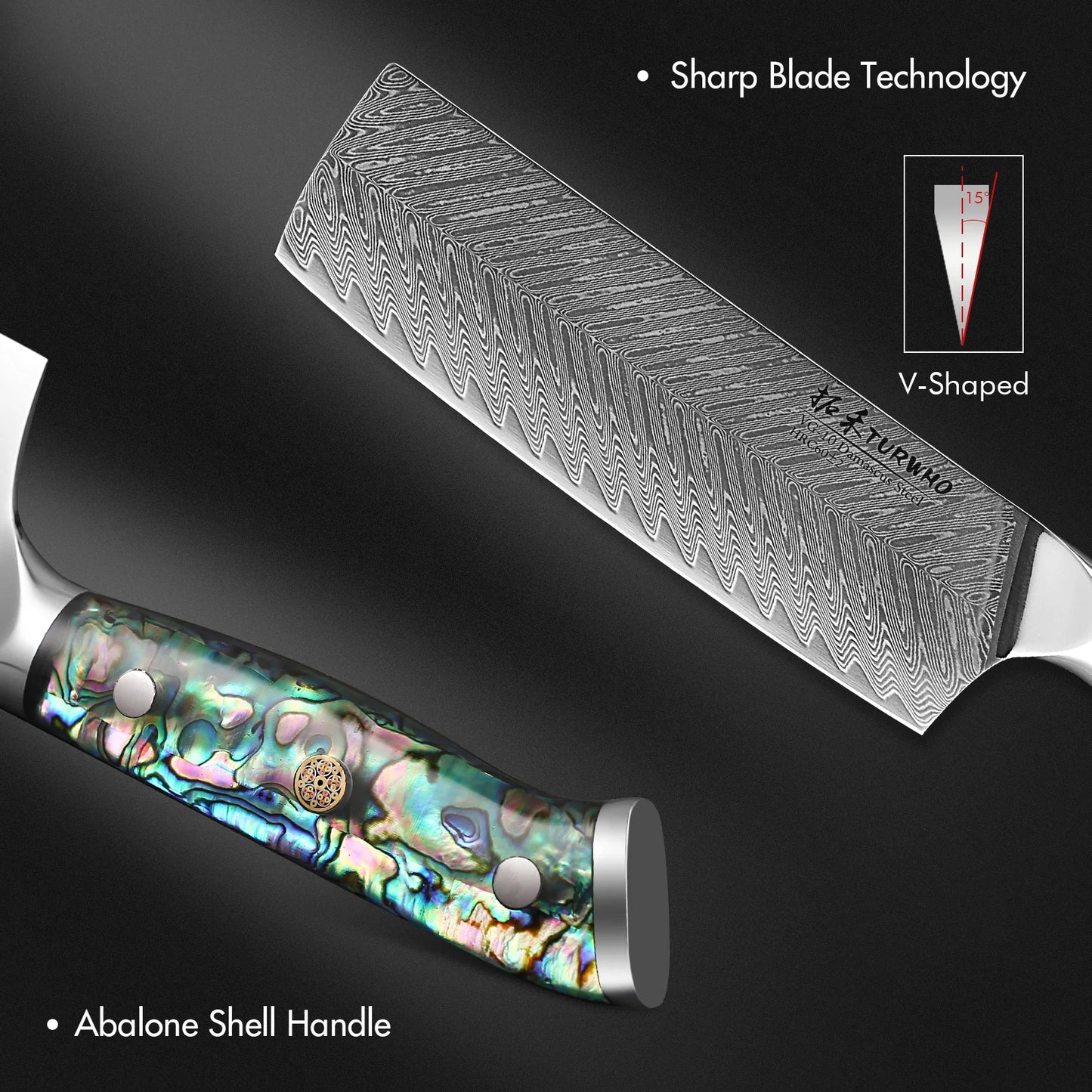 Nakiri Knife 180mm – Damascus Steel, Japanese Vegetable Cleaver
