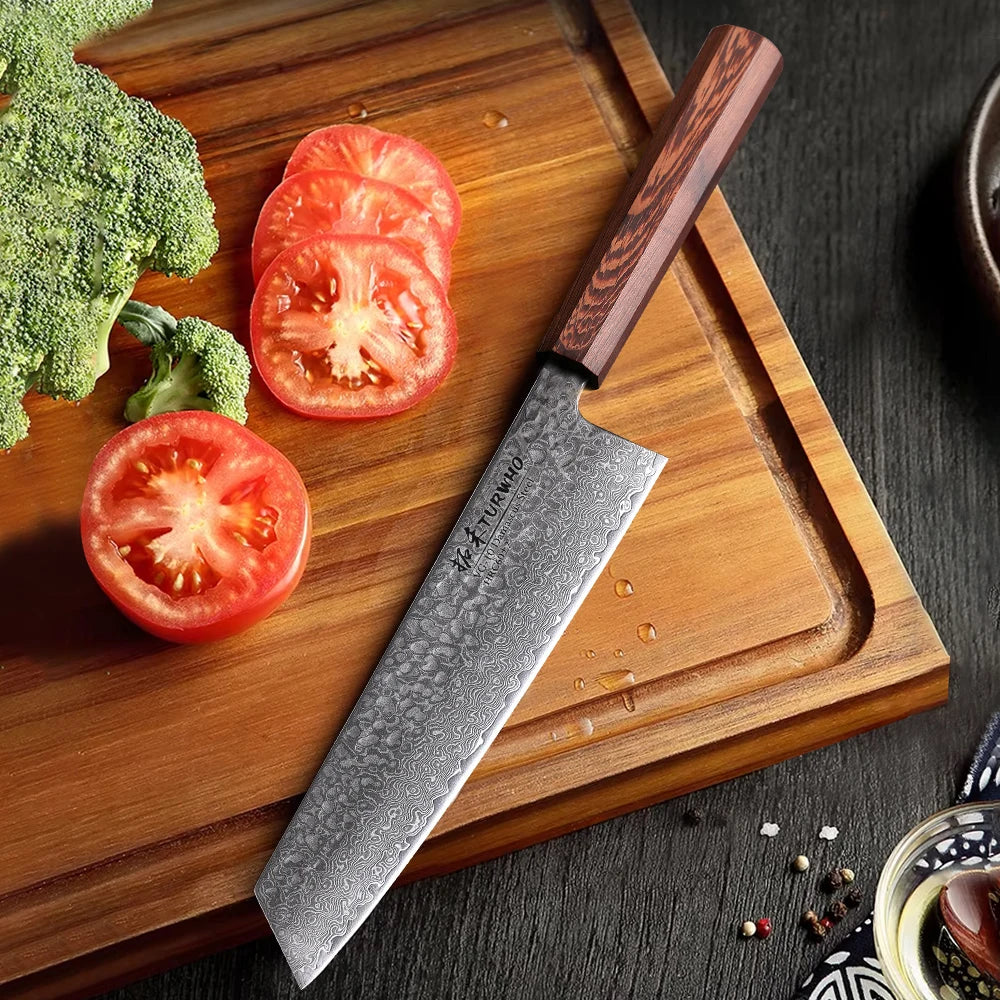 Bunka Knife 210mm – Hand-Forged Japanese Damascus Steel, Precision Slicer & Prep Knife
