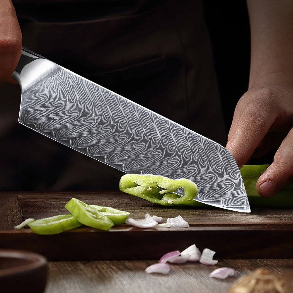 Santoku Knife 180mm – Damascus Steel, All-Purpose Japanese Chef’s Knife