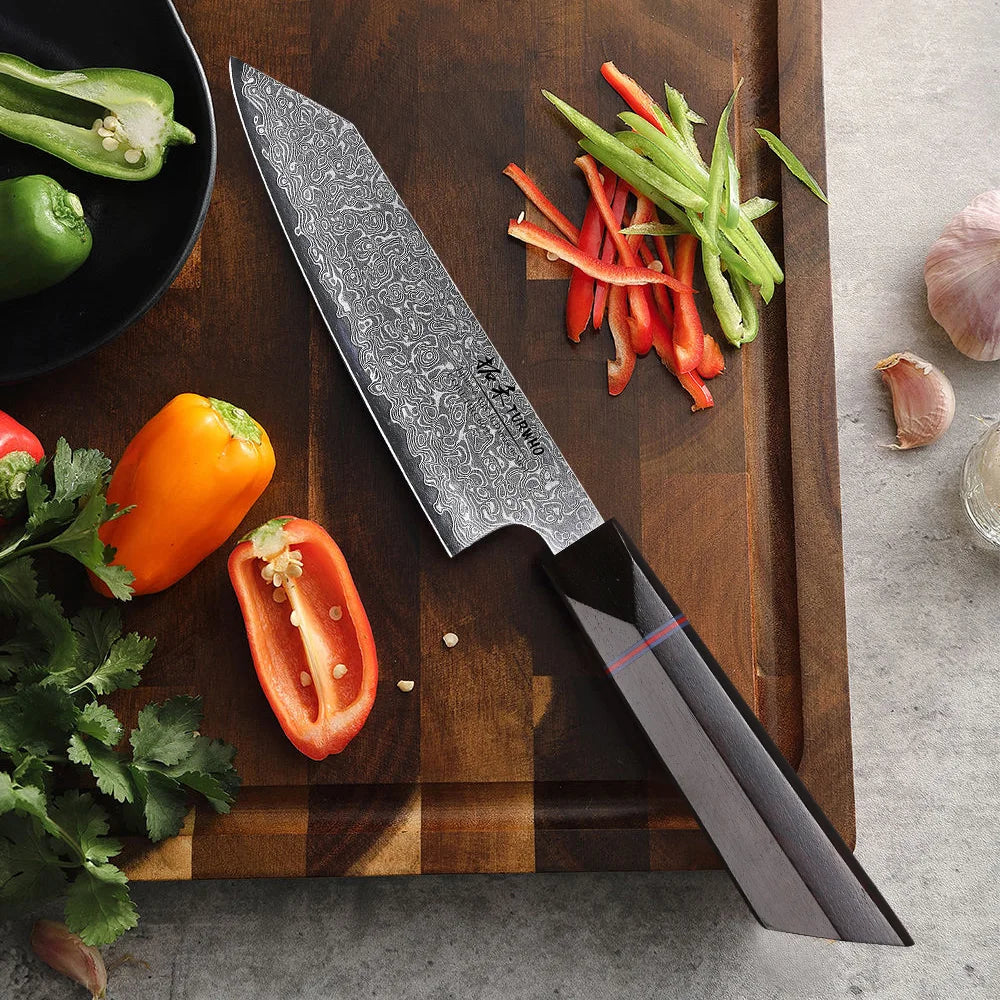 Kiritsuke Utility Knife 125mm – VG10 Damascus Steel, Compact Japanese Design