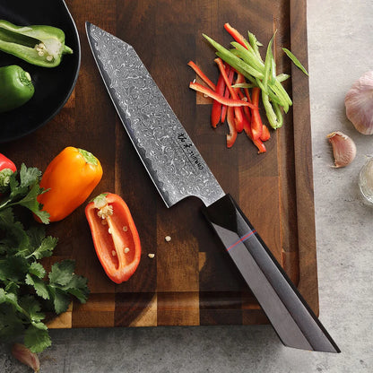 Kiritsuke Utility Knife 125mm – VG10 Damascus Steel, Compact Japanese Design