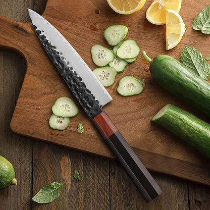 Utility Knife 140mm – Hand-Forged 3-Layer Composite Steel, Paring & Prep Knife
