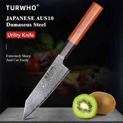 Bunka Knife 125mm – Hand-Forged Japanese Damascus Steel, for Fruit, Vegetables & Precision Prep