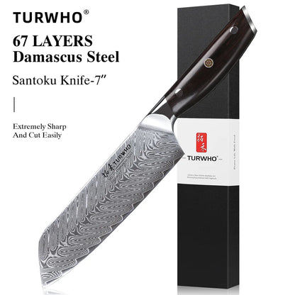 Santoku Knife 180mm – Damascus Steel, All-Purpose Japanese Chef’s Knife