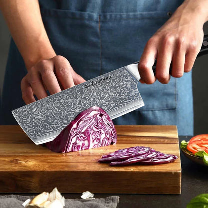 Nakiri Knife 180mm – Damascus Steel, G10 Handle, Japanese Vegetable Slicer