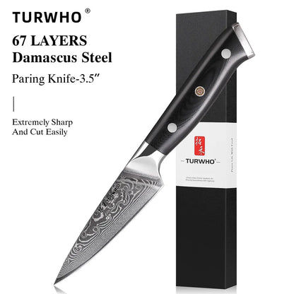 Paring Knife 90mm – 67-Layer Damascus Steel, for Fruit, Peeling & Precision Tasks