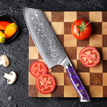 Chinese Cleaver 190mm – Damascus Steel, Meat & Vegetable Chopper