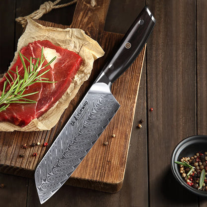 Santoku Knife 180mm – Damascus Steel, All-Purpose Japanese Chef’s Knife